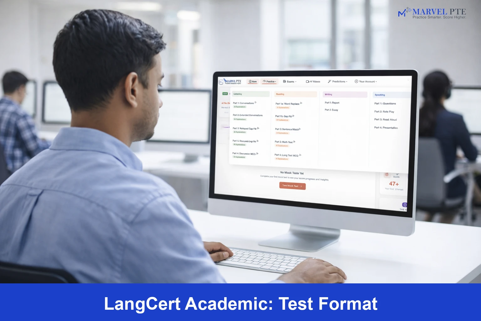 LanguageCert test centre with computer workstations