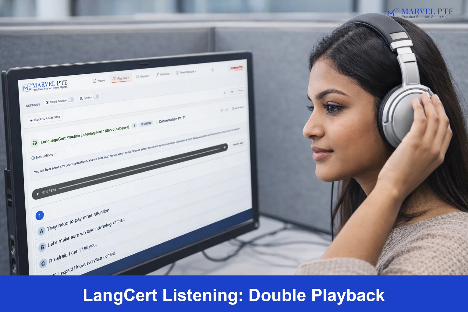 LanguageCert Listening double playback strategy